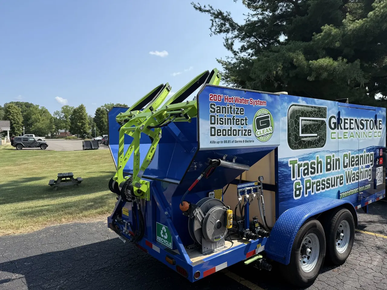 Greenstone's purpose-built hot-water cleaning rig for HOA community routes